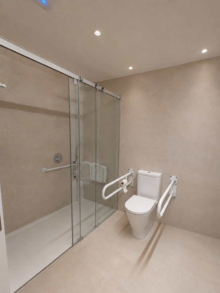 Reforma integral en Fustiñana, Navarra de espacio auxiliar a dormitorio con baño adaptado-Sikora Reformas Integrales en Pamplona